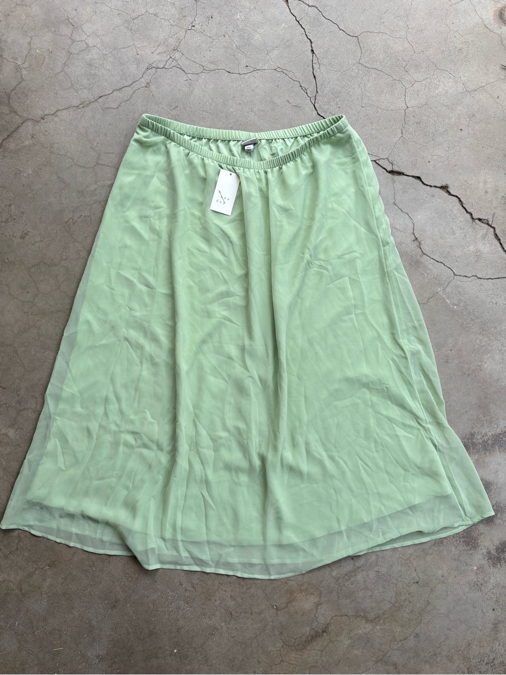 NWT A New Day Light Mint A-Line Skirt with Elastic Waist and Sheer Overlay XXL - Picture 1 of 5